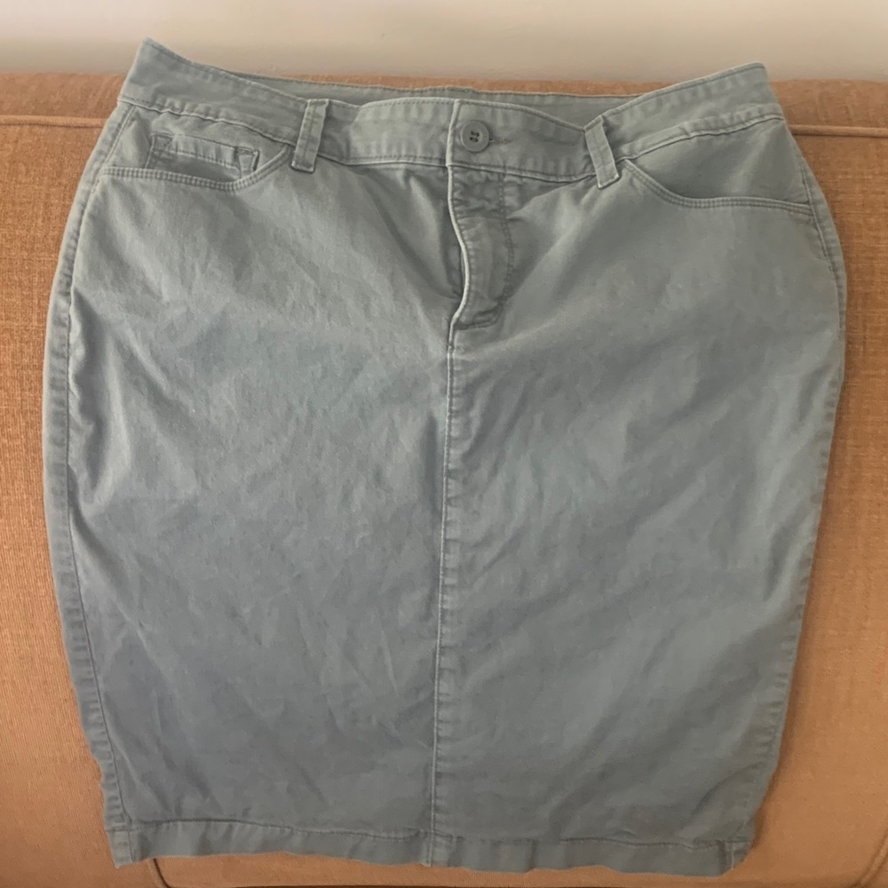 NYDJ khaki green Pencil Skirt